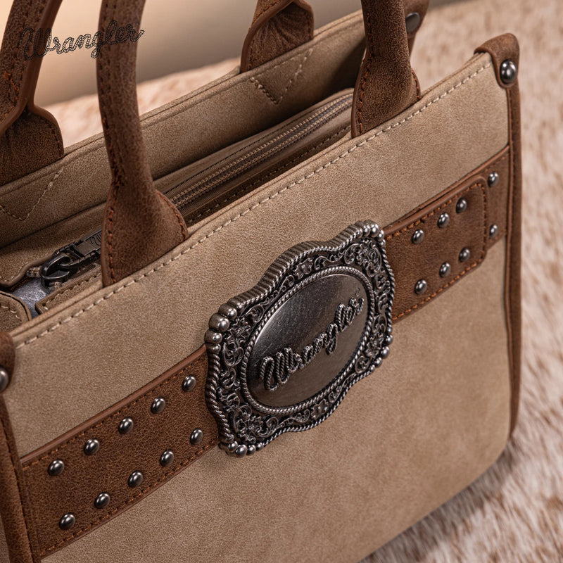 Load image into Gallery viewer, WG250-81202TN - Wrangler Buckle Tote/Crossbody - Tan
