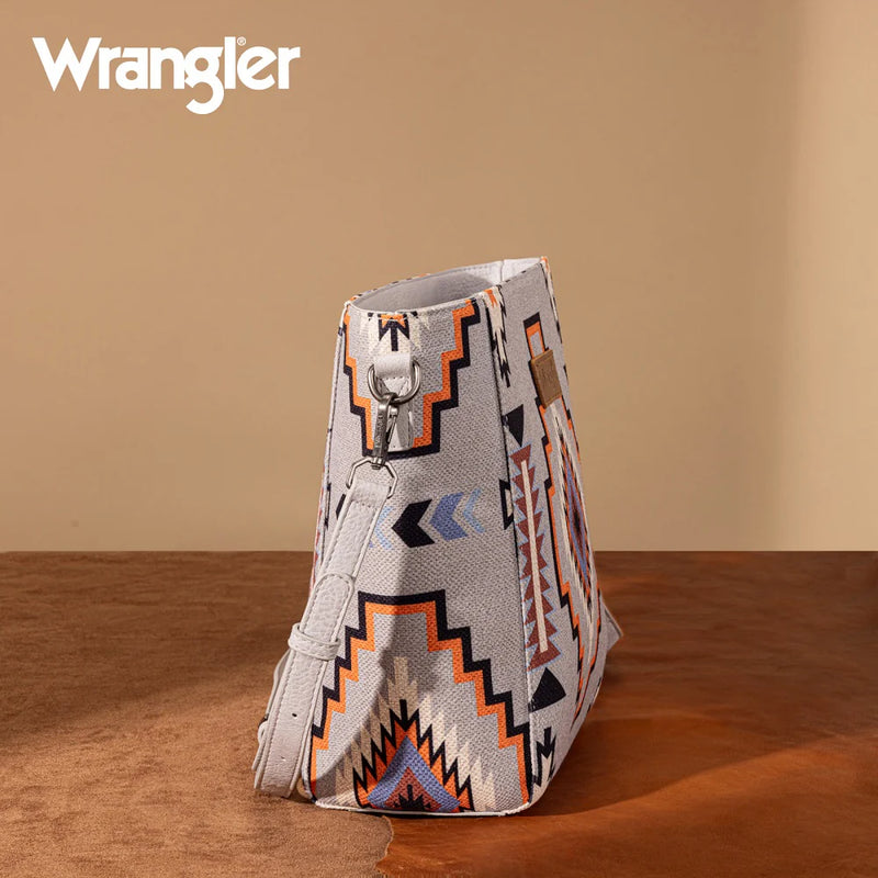Load image into Gallery viewer, WG261-2003GY - Wrangler Aztec Print Crossbody Bag - Grey
