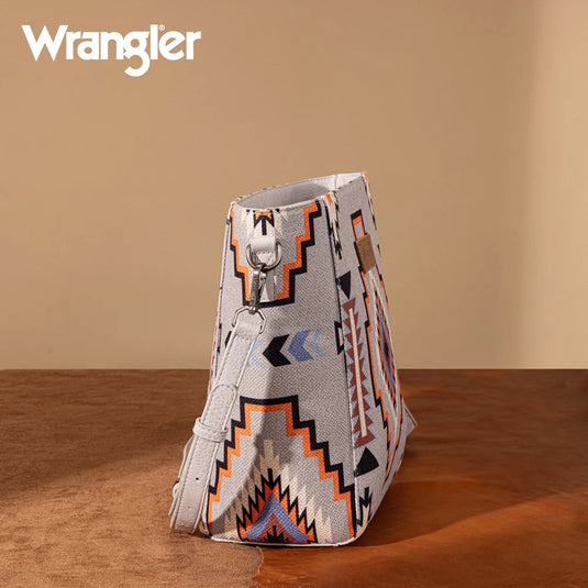 WG261-2003GY - Wrangler Aztec Print Crossbody Bag - Grey