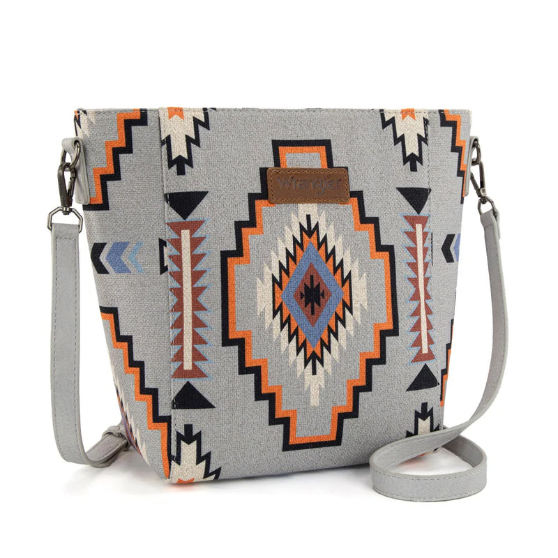 Load image into Gallery viewer, WG261-2003GY - Wrangler Aztec Print Crossbody Bag - Grey
