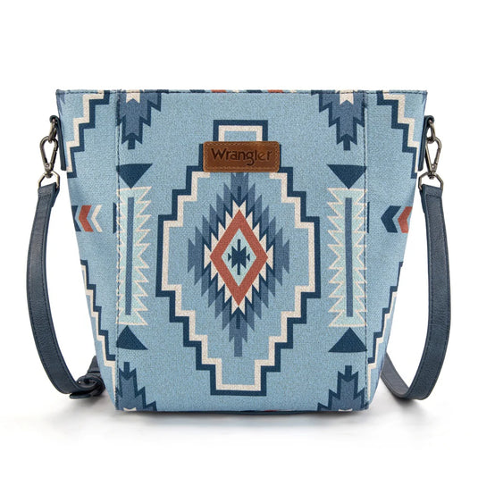 WG261-2003JN - Wrangler Aztec Print Crossbody Bag - Jean