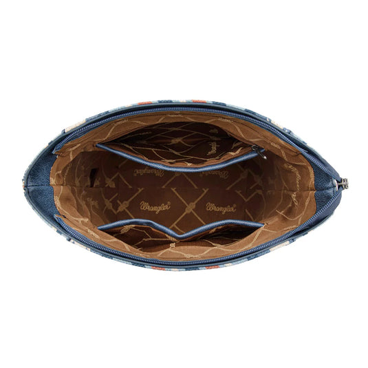 WG261-2003JN - Wrangler Aztec Print Crossbody Bag - Jean