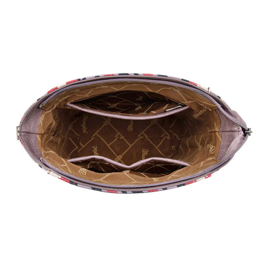 WG261-2003PP - Wrangler Aztec Print Crossbody Bag - Purple