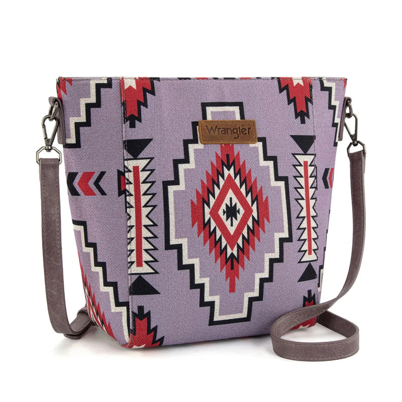 Load image into Gallery viewer, WG261-2003PP - Wrangler Aztec Print Crossbody Bag - Purple
