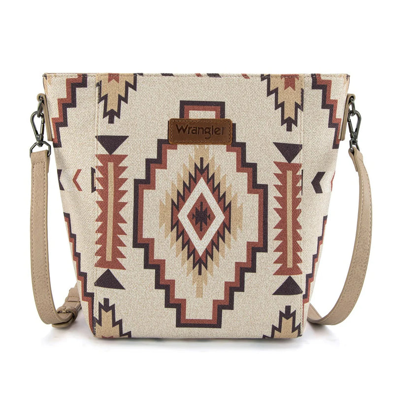Load image into Gallery viewer, WG261-2003TN - Wrangler Aztec Print Crossbody Bag - Tan
