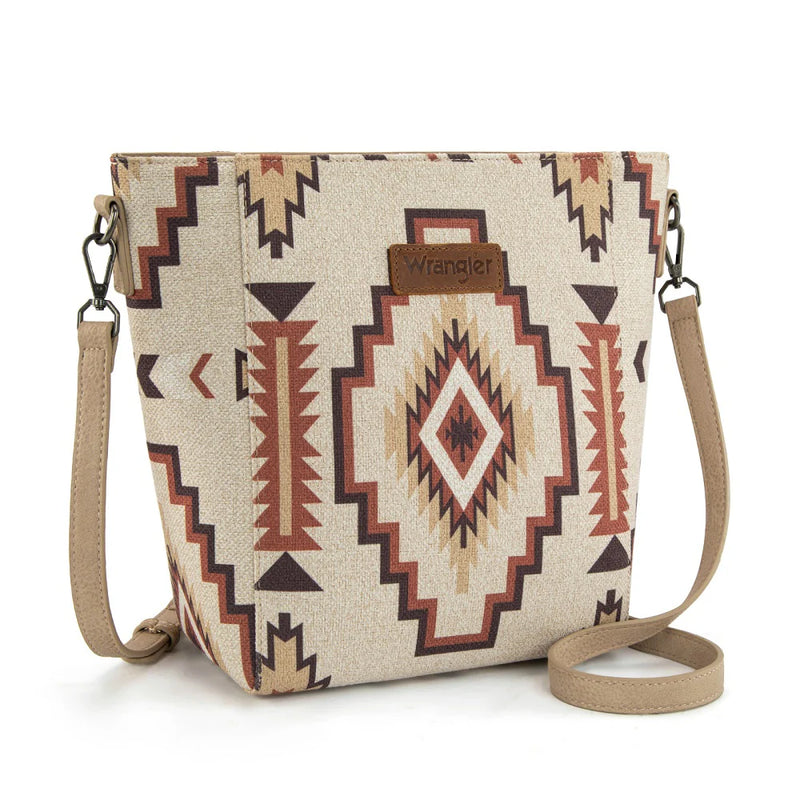 Load image into Gallery viewer, WG261-2003TN - Wrangler Aztec Print Crossbody Bag - Tan
