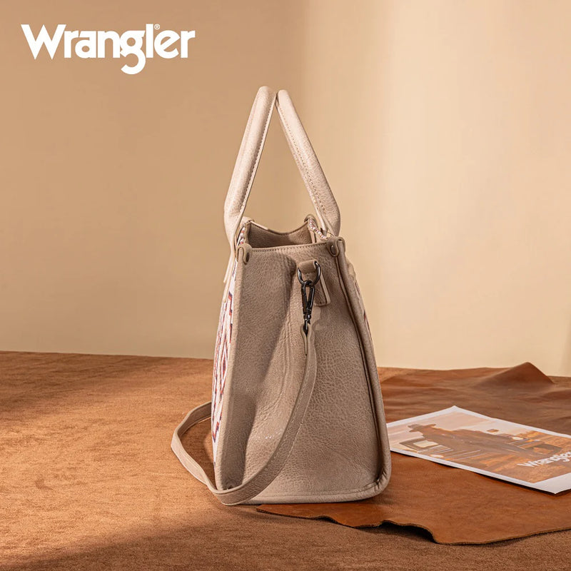 Load image into Gallery viewer, WG261G-8110TN - Wrangler Aztec Print Canvas Tote Bag - Tan
