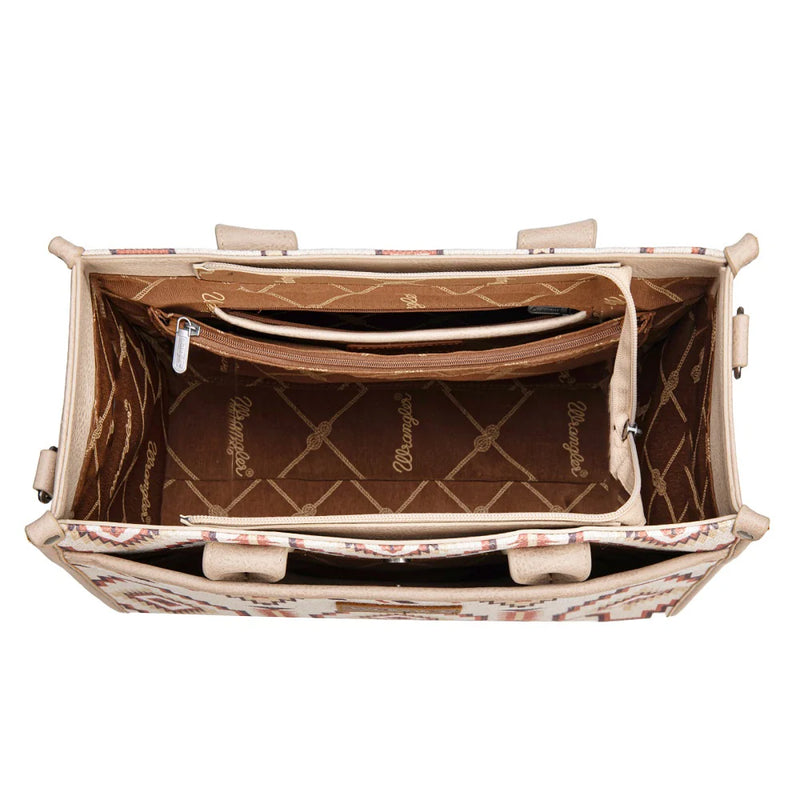Load image into Gallery viewer, WG261G-8110TN - Wrangler Aztec Print Canvas Tote Bag - Tan
