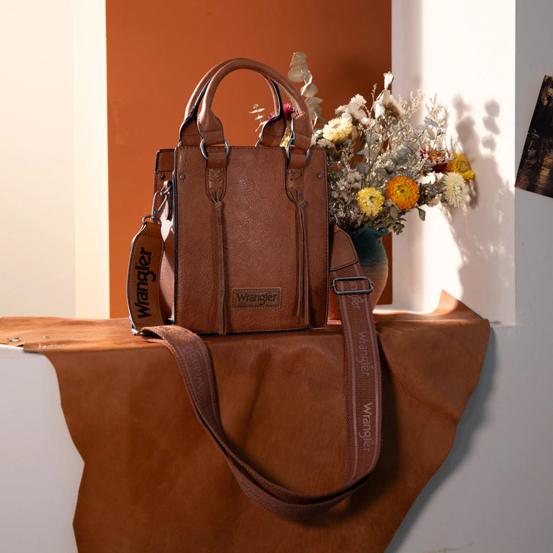 Load image into Gallery viewer, WG270-8119BR - Wrangler North South Mini Tote/Crossbody Brown
