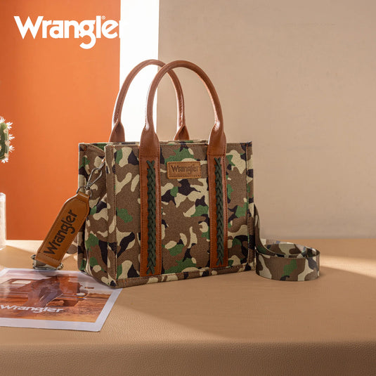 WG286-8120SGN - Wrangler Camo Print Concealed Carry Tote/Crossbody -Green