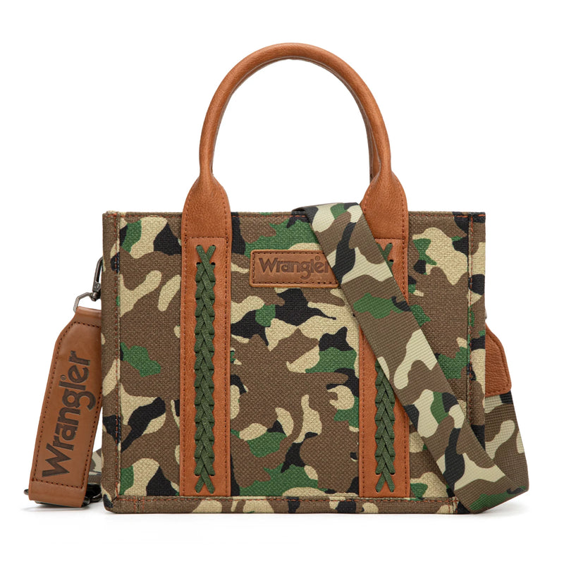 Load image into Gallery viewer, WG286-8120SGN - Wrangler Camo Print Concealed Carry Tote/Crossbody -Green
