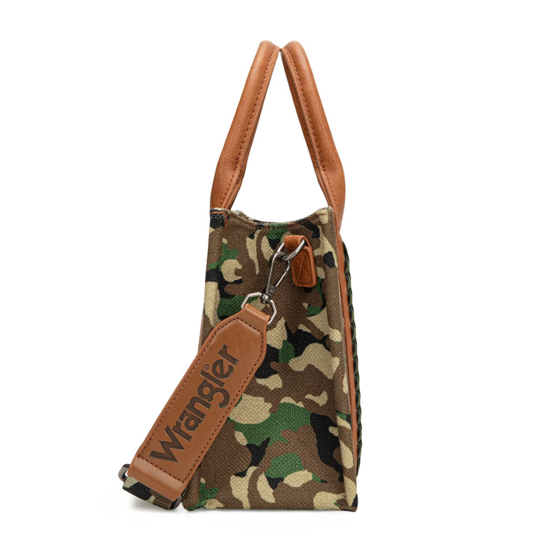 Load image into Gallery viewer, WG286-8120SGN - Wrangler Camo Print Concealed Carry Tote/Crossbody -Green
