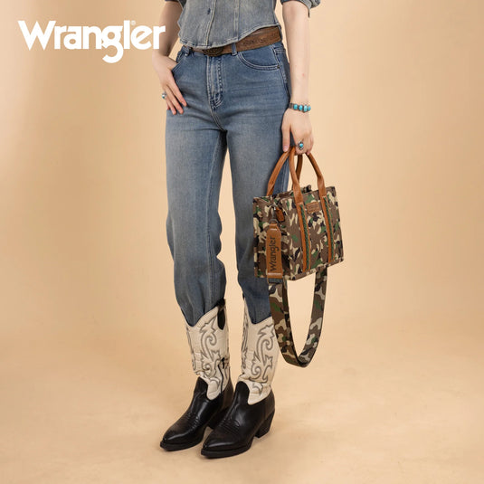 WG286-8120SGN - Wrangler Camo Print Concealed Carry Tote/Crossbody -Green