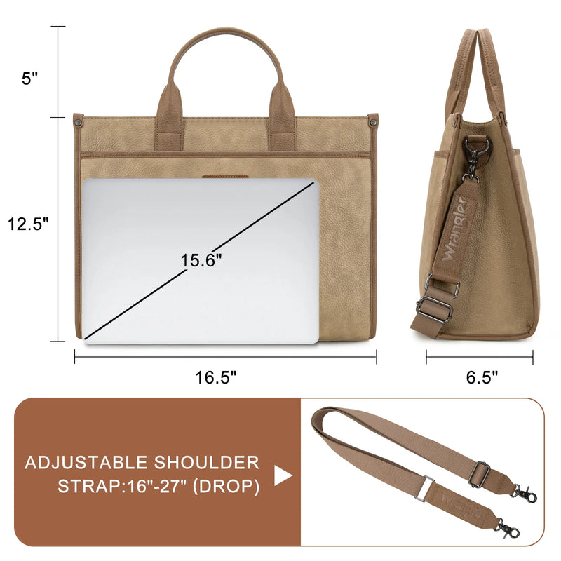 Load image into Gallery viewer, WG288-8119TN - Wrangler Carry-All Large Tote Work Tote /Crossbody - Tan
