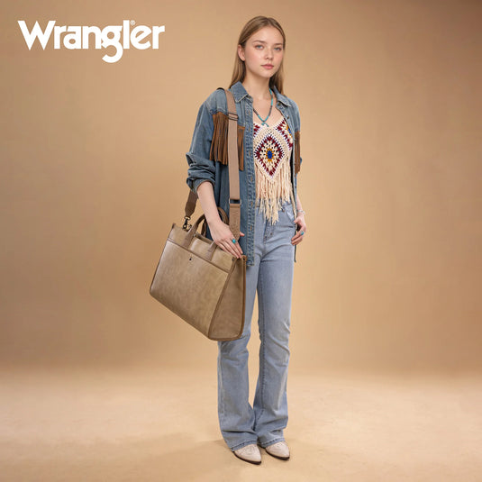 WG288-8119TN - Wrangler Carry-All Large Tote Work Tote /Crossbody - Tan
