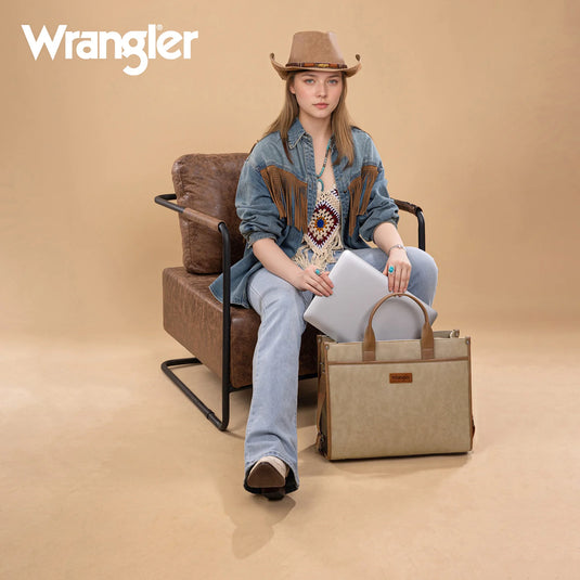 WG288-8119TN - Wrangler Carry-All Large Tote Work Tote /Crossbody - Tan