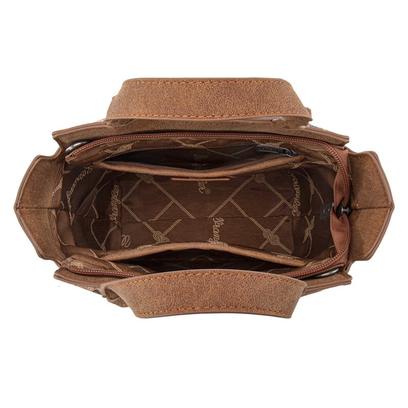 Load image into Gallery viewer, WG296-8014BR - Wrangler Leopard Print Tote/Crossbody - Brown
