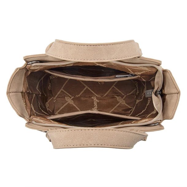 Load image into Gallery viewer, WG296-8014TN - Wrangler Leopard Print Braided Handle Tote/Crossbody - Tan
