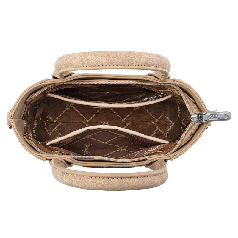 Load image into Gallery viewer, WG296-8015TN - Wrangler Leopard Print Small Tote/Crossbody -Tan
