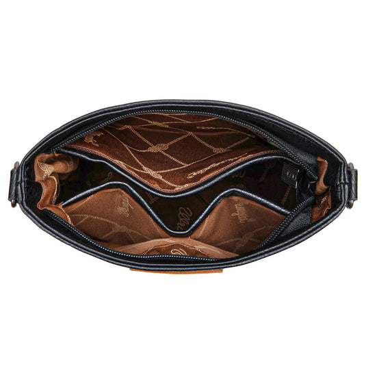 WG297G-8360BK - Wrangler Aztec Print Crossbody Bag - Black