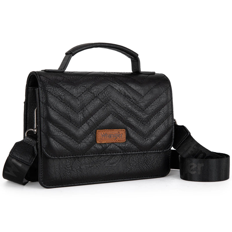 Load image into Gallery viewer, WG3-0056BK -  Wrangler 3PCs Set Mini Top Handle Crossbody/Wallet/Card Case Set - Black
