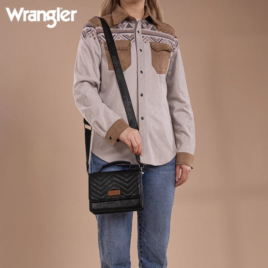 WG3-0056BK -  Wrangler 3PCs Set Mini Top Handle Crossbody/Wallet/Card Case Set - Black