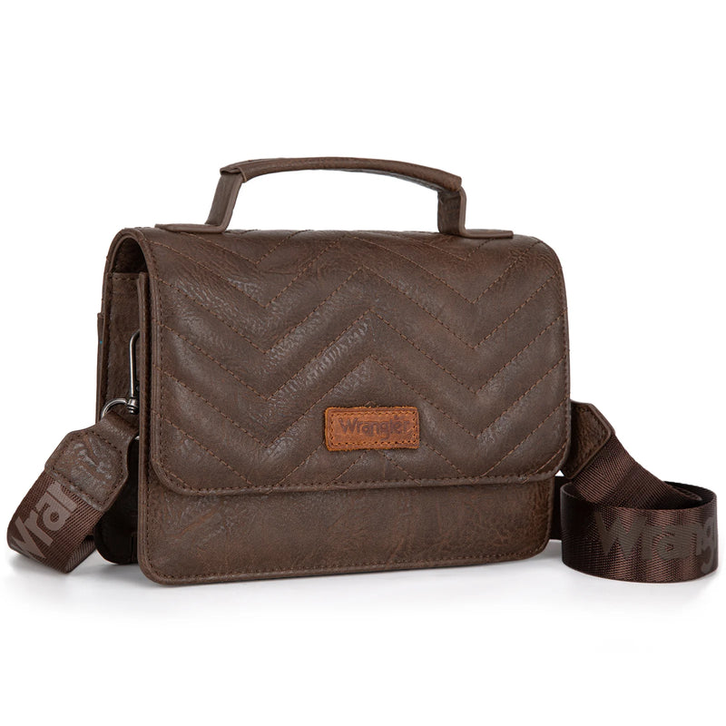 Load image into Gallery viewer, WG3-0056CF - Wrangler 3PCs Set Mini Top Handle Crossbody/Wallet/Card Case Set - Coffee
