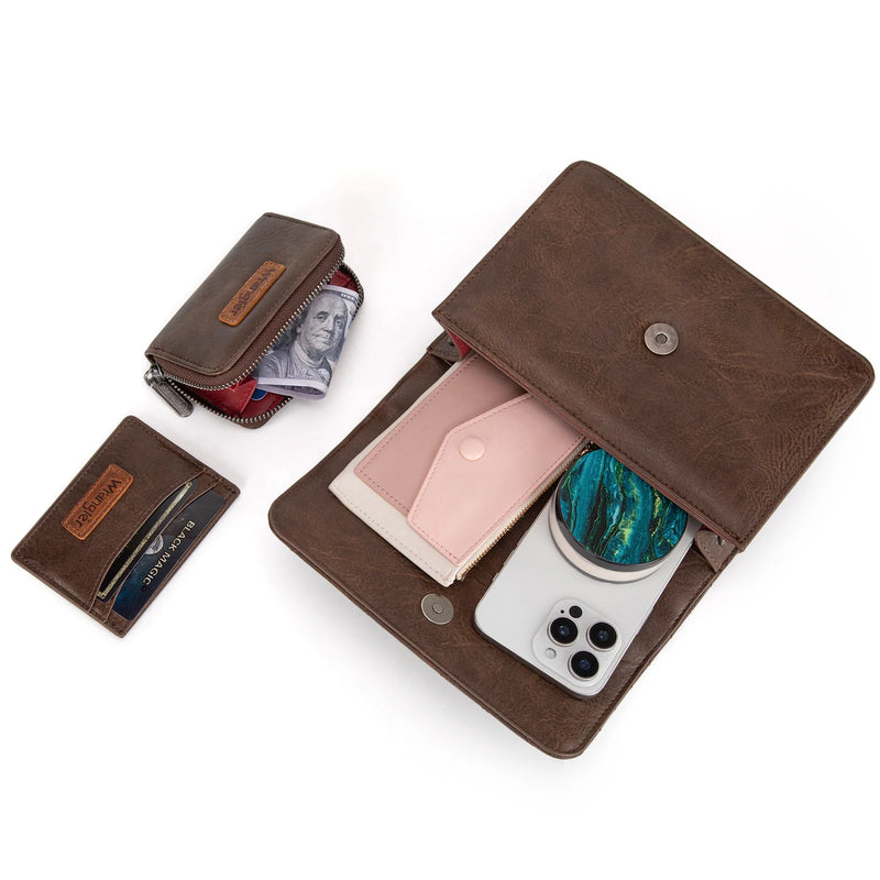 Load image into Gallery viewer, WG3-0056CF - Wrangler 3PCs Set Mini Top Handle Crossbody/Wallet/Card Case Set - Coffee
