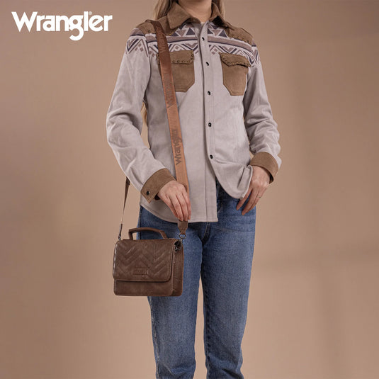 WG3-0056CF - Wrangler 3PCs Set Mini Top Handle Crossbody/Wallet/Card Case Set - Coffee