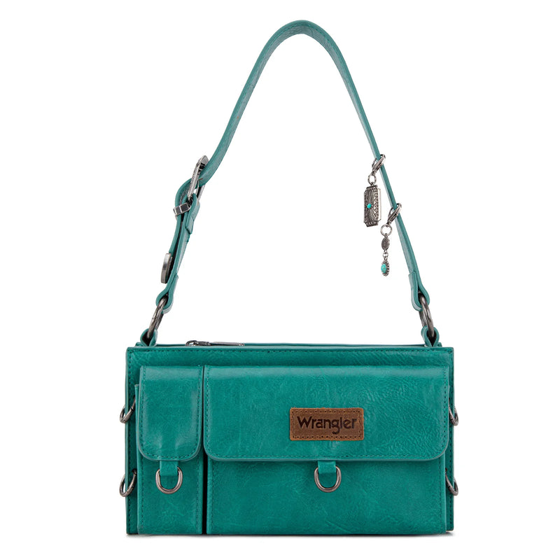 Load image into Gallery viewer, WG300-523TQ - Wrangler Buckle Charm Small Shoulder Bag - Turquoise
