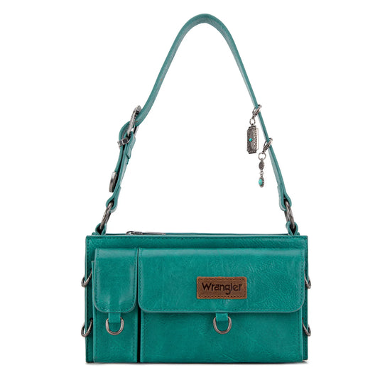 WG300-523TQ - Wrangler Buckle Charm Small Shoulder Bag - Turquoise