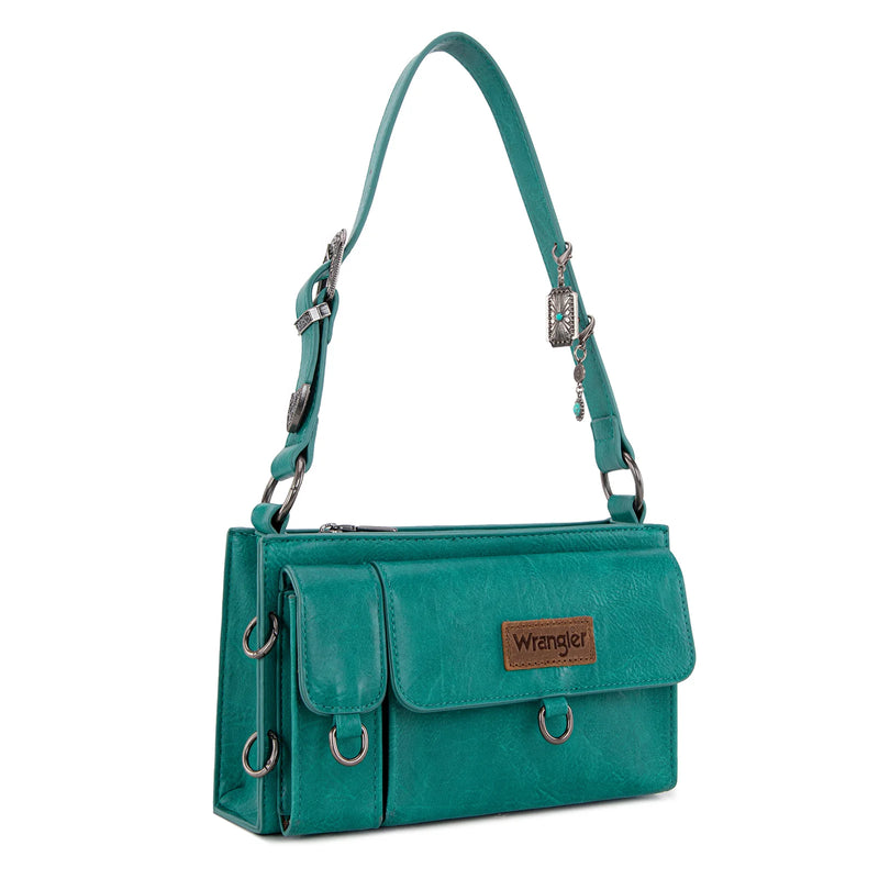 Load image into Gallery viewer, WG300-523TQ - Wrangler Buckle Charm Small Shoulder Bag - Turquoise
