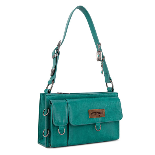 WG300-523TQ - Wrangler Buckle Charm Small Shoulder Bag - Turquoise