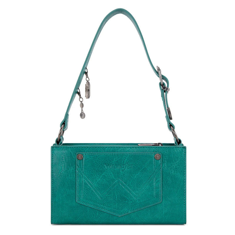 Load image into Gallery viewer, WG300-523TQ - Wrangler Buckle Charm Small Shoulder Bag - Turquoise
