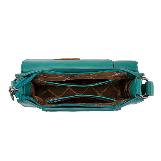 WG300-523TQ - Wrangler Buckle Charm Small Shoulder Bag - Turquoise