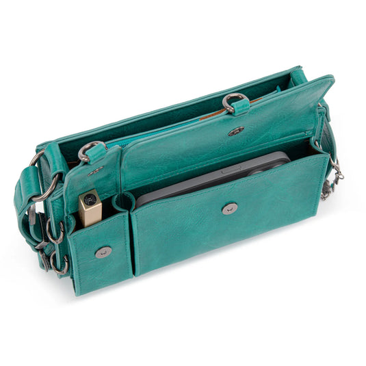 WG300-523TQ - Wrangler Buckle Charm Small Shoulder Bag - Turquoise