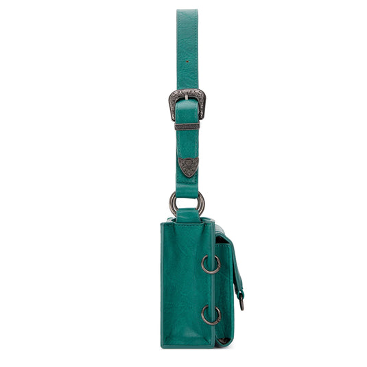 WG300-523TQ - Wrangler Buckle Charm Small Shoulder Bag - Turquoise