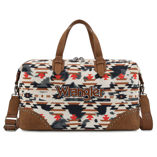WG302-5110BR -  Wrangler Aztec Print Duffle/Crossbody - Brown