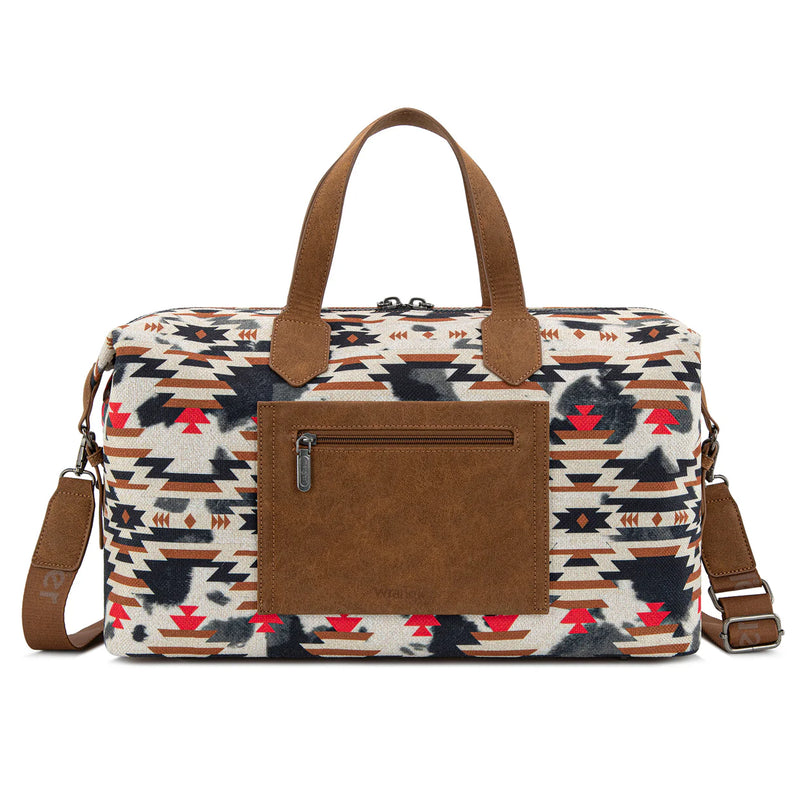 Load image into Gallery viewer, WG302-5110BR -  Wrangler Aztec Print Duffle/Crossbody - Brown
