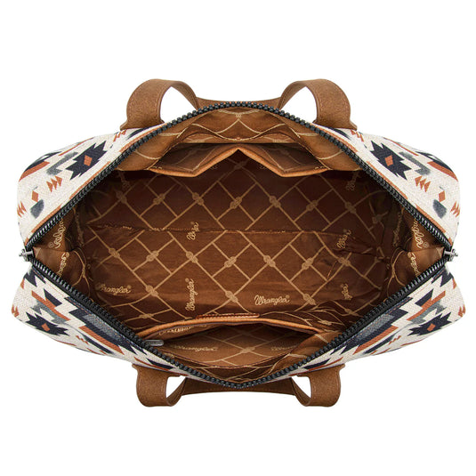 WG302-5110BR -  Wrangler Aztec Print Duffle/Crossbody - Brown