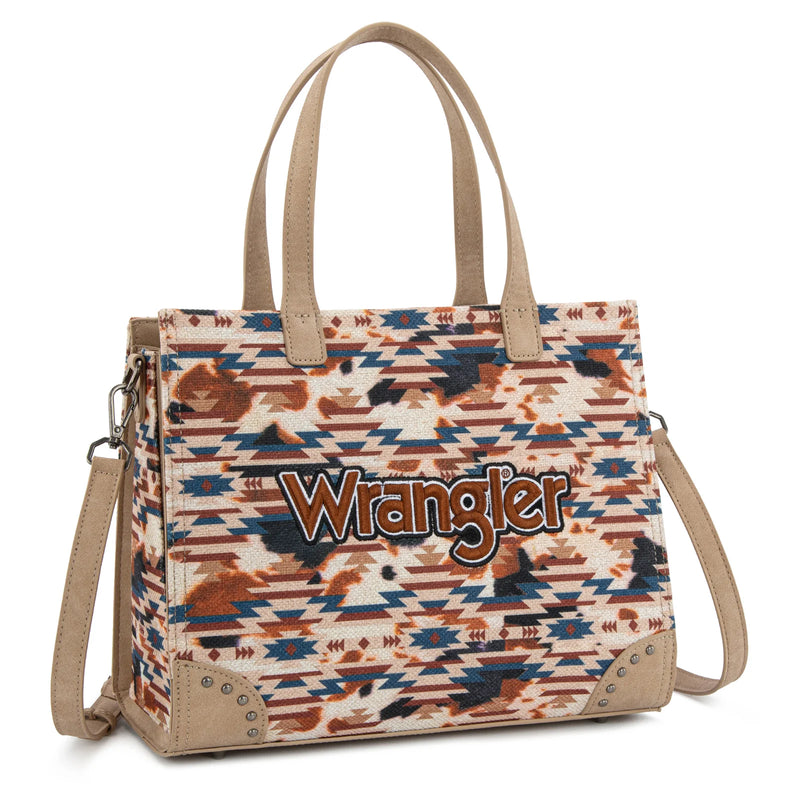 Load image into Gallery viewer, WG302-8130KH Wrangler Aztec Print Tote/Crossbody - Khaki
