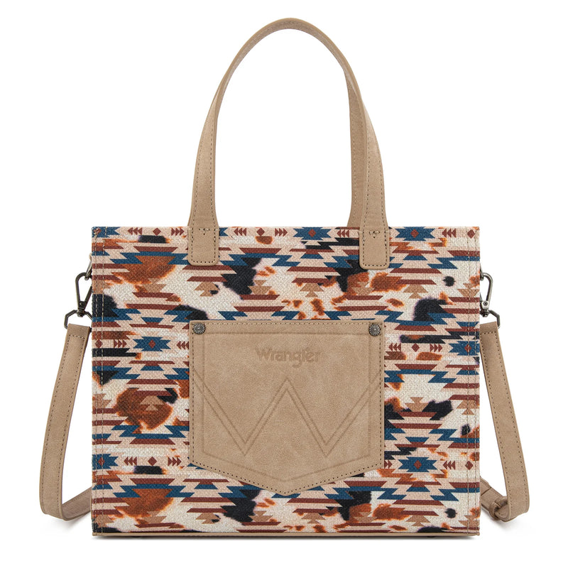 Load image into Gallery viewer, WG302-8130KH Wrangler Aztec Print Tote/Crossbody - Khaki
