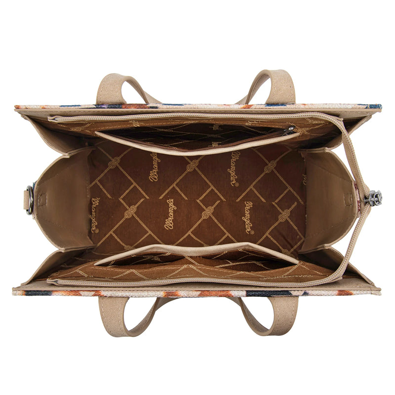 Load image into Gallery viewer, WG302-8130KH Wrangler Aztec Print Tote/Crossbody - Khaki
