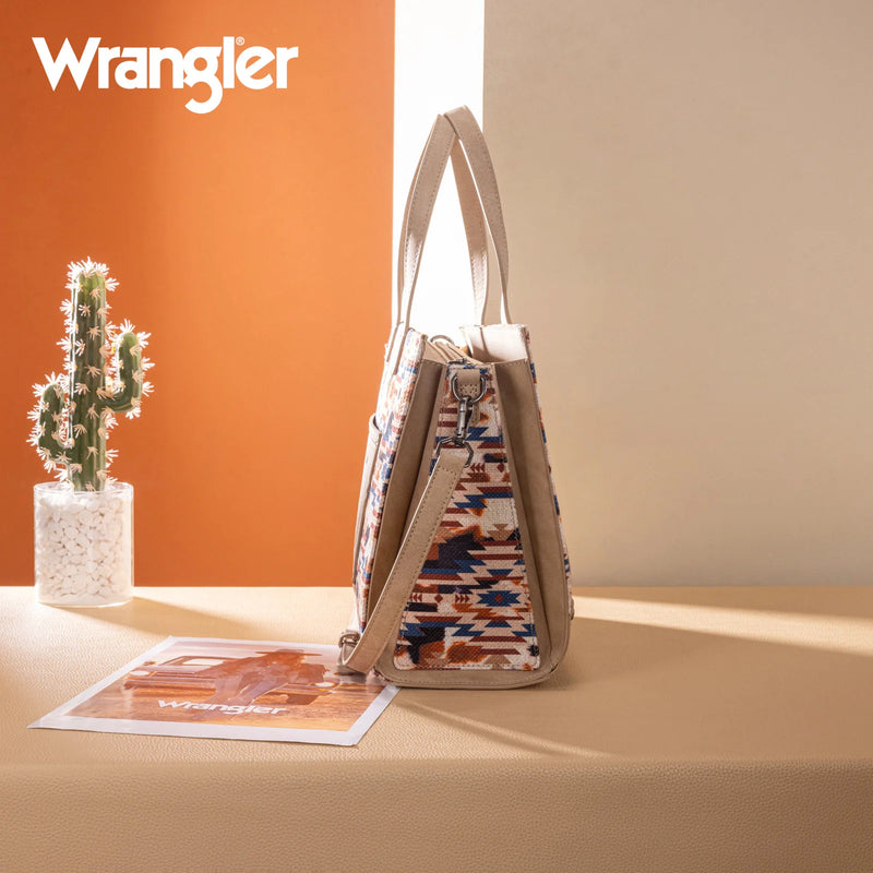 Load image into Gallery viewer, WG302-8130KH Wrangler Aztec Print Tote/Crossbody - Khaki
