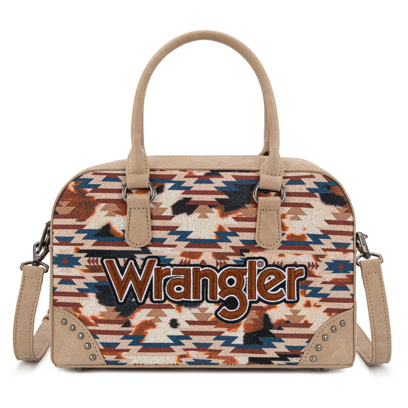 Load image into Gallery viewer, WG302-8132KH - Wrangler Aztec Print Satchel/Crossbody - Khaki
