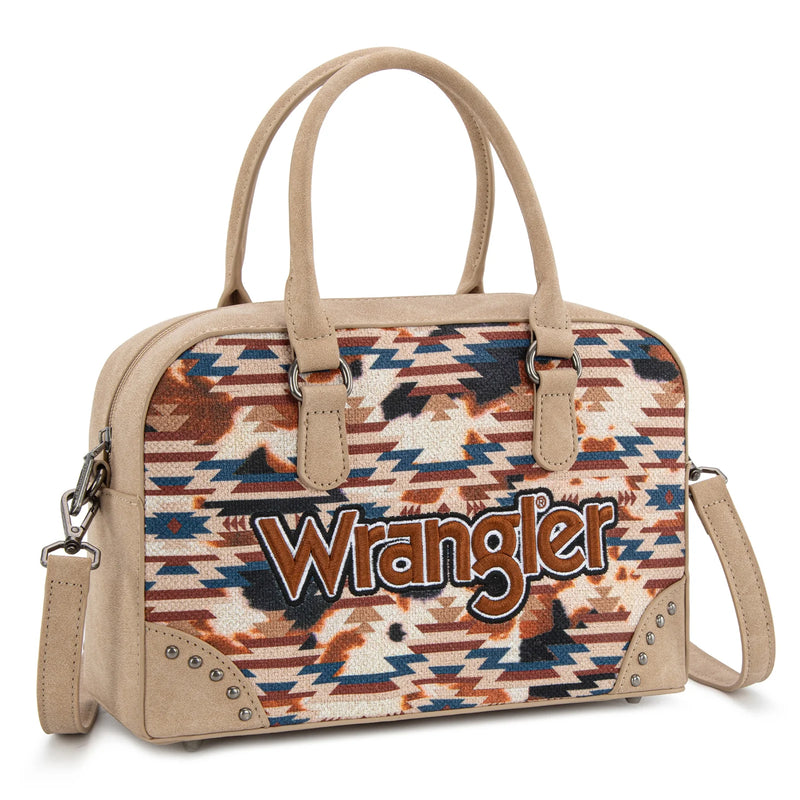 Load image into Gallery viewer, WG302-8132KH - Wrangler Aztec Print Satchel/Crossbody - Khaki
