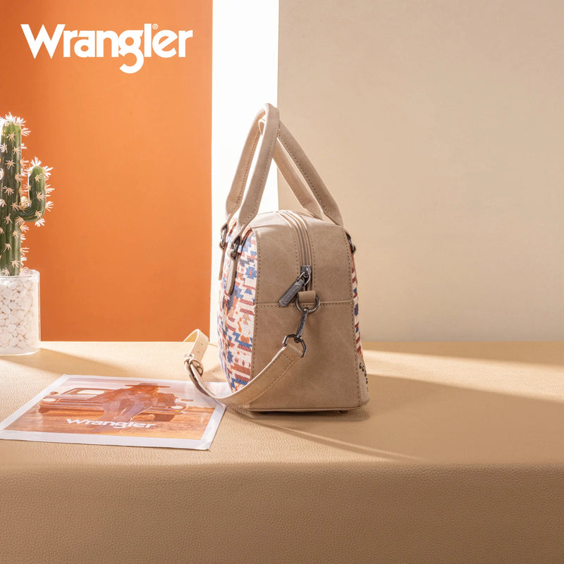 Load image into Gallery viewer, WG302-8132KH - Wrangler Aztec Print Satchel/Crossbody - Khaki
