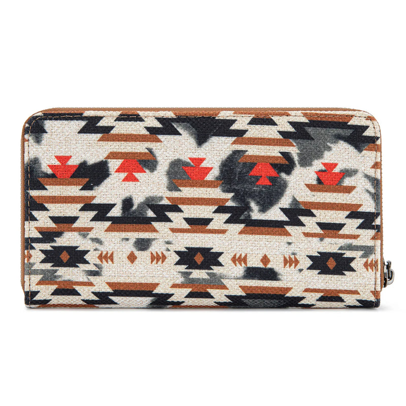 Load image into Gallery viewer, WG302-8130WBR - Wrangler Aztec Print Tote/Crossbody Wallet Set - Brown
