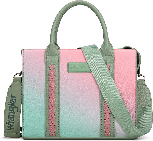 Load image into Gallery viewer, WG308-8120SGN - Wrangler Ombre Western Tote/Crossbody -Green
