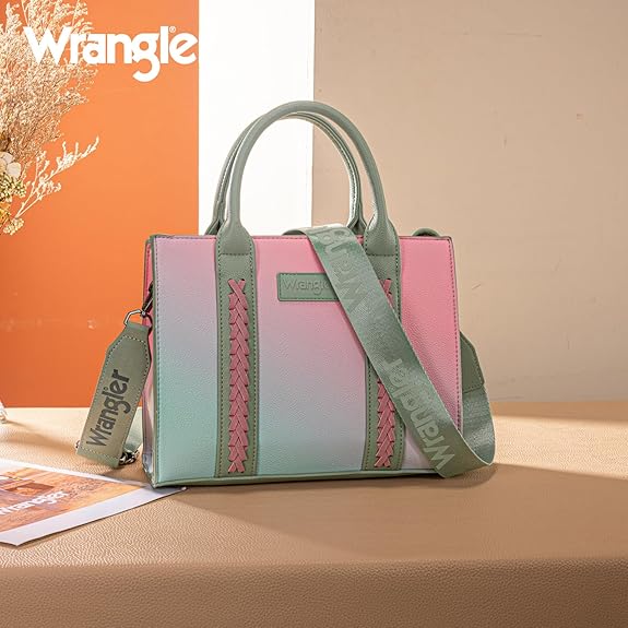 Load image into Gallery viewer, WG308-8120SGN - Wrangler Ombre Western Tote/Crossbody -Green
